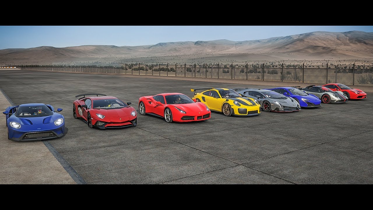 Forza 7 - Ultimate Supercar Drag Race - Ferrari, Lamborghini, Porsche, Pagani, Mclaren & Ford!