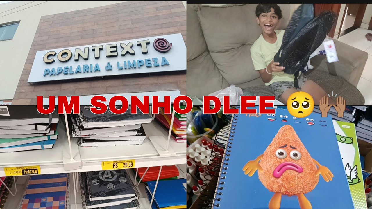 UM SONHO DELE😭/COMPRA DOS MATERIAIS ESCOLARES 🙌🏽🥹