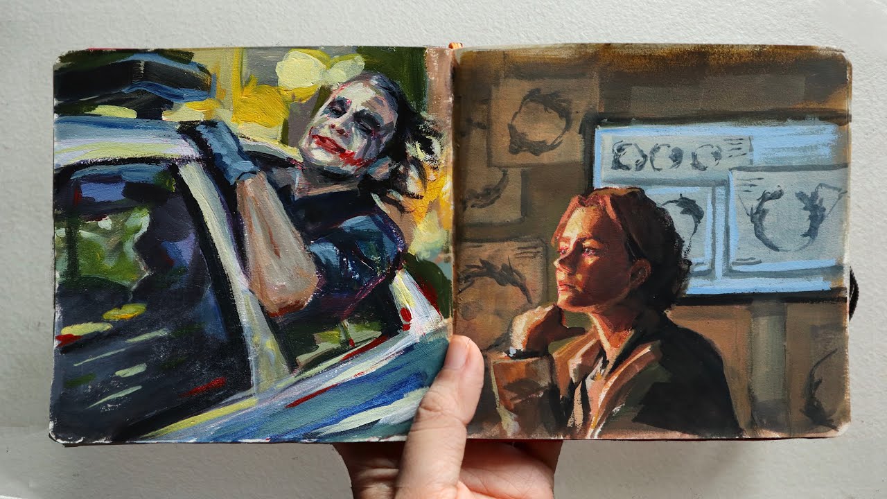 Acrylics vs acryla gouache | paint movie scenes with me