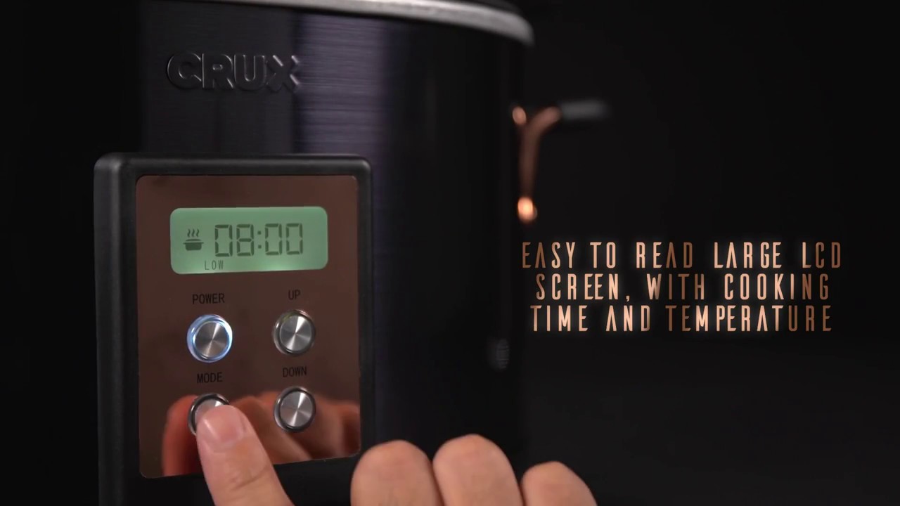 CRUX 6 Quart Programmable Slow Cooker