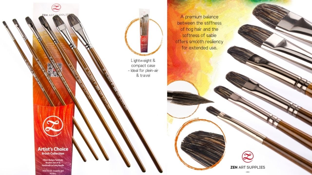BEST Brushes for Oil & Acrylic Paintings | Artist's Choice Brush Set by ZenART Supplies