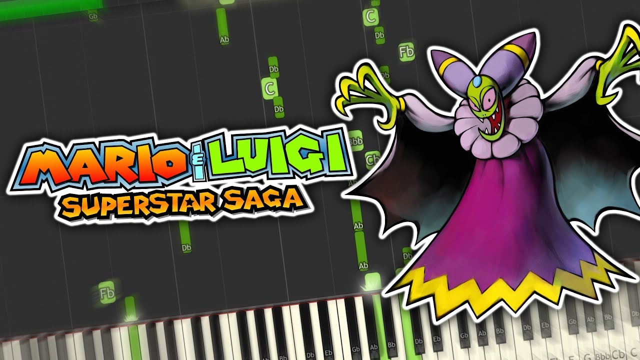 Mario & Luigi Superstar Saga Cackletta Final Battle Piano Tutorial Synthesia