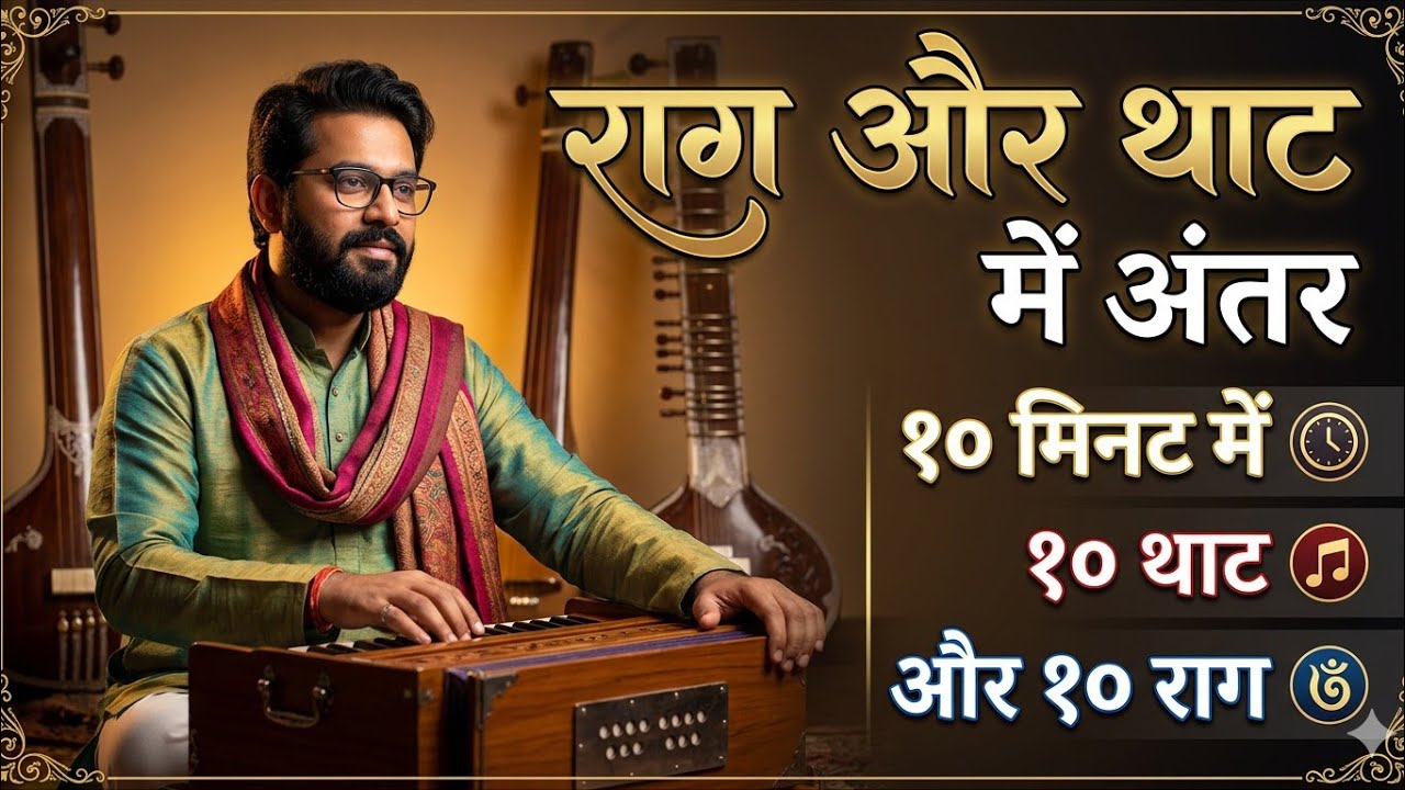 10 मिनट में 10 थाट और 10 राग बजाना सीखें।। How to play harmonium for beginners 