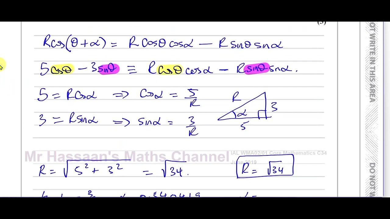 WMA02/01 IAL (Edexcel) C34 Июнь 2019 Q7 Тригонометрические тождества, формулы сложения
