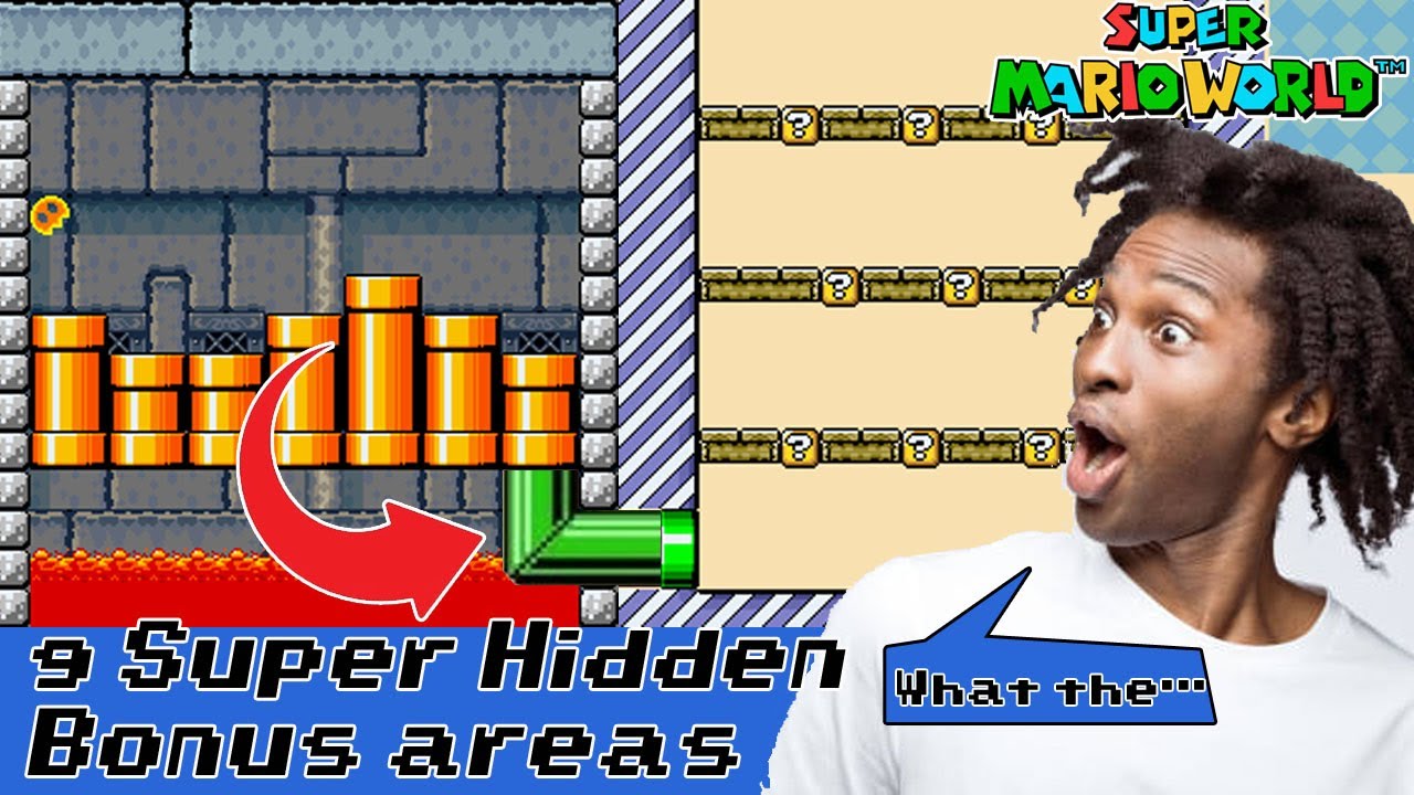 9 Super Hidden BONUS AREAS in Super Mario World
