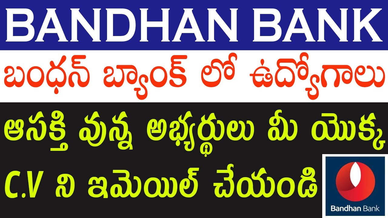 Bandhan Bank Recruitment 2020 | Bandhan Bank Job Vacancy 2020 | Telugu Job Portal
