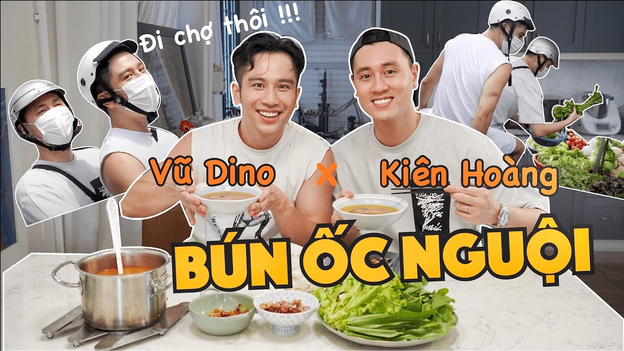 Cùng Bố Cam (Kiên Hoàng) đi chợ và nấu BÚN ỐC NGUỘI Hà Nội thanh mát  // Dinology