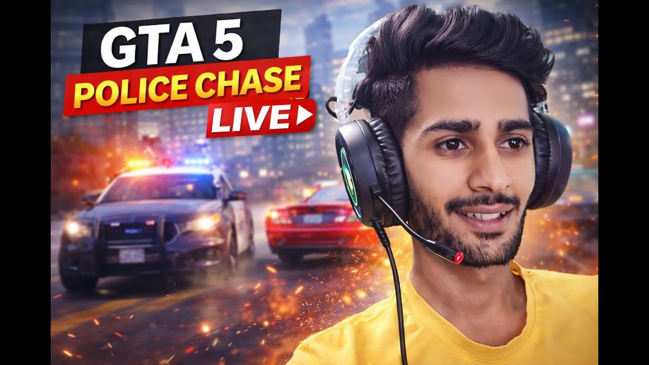 GTA 5 LIVE CRAZY POLICE CHASE  🔥 Insane Escape & Wanted Level 5 | GTA V Gameplay