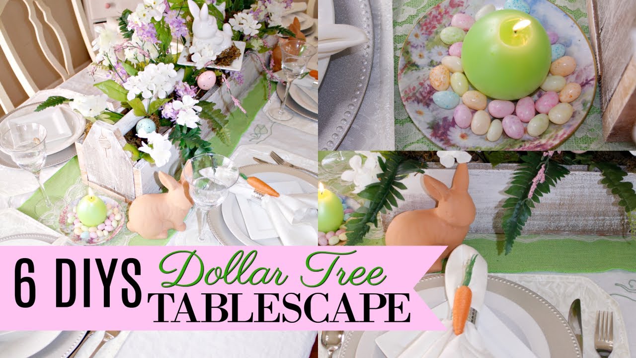 🐇6 DIY DOLLAR TREE EASTER TABLESCAPE DECOR CRAFTS🐇FRENCH FARMHOUSE SPRING BRIDAL CENTERPIECE