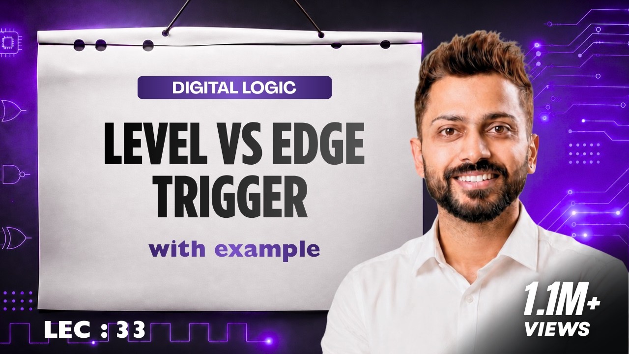 Lec -33: Level Trigger vs Edge Trigger Flip Flop | Types of Triggering