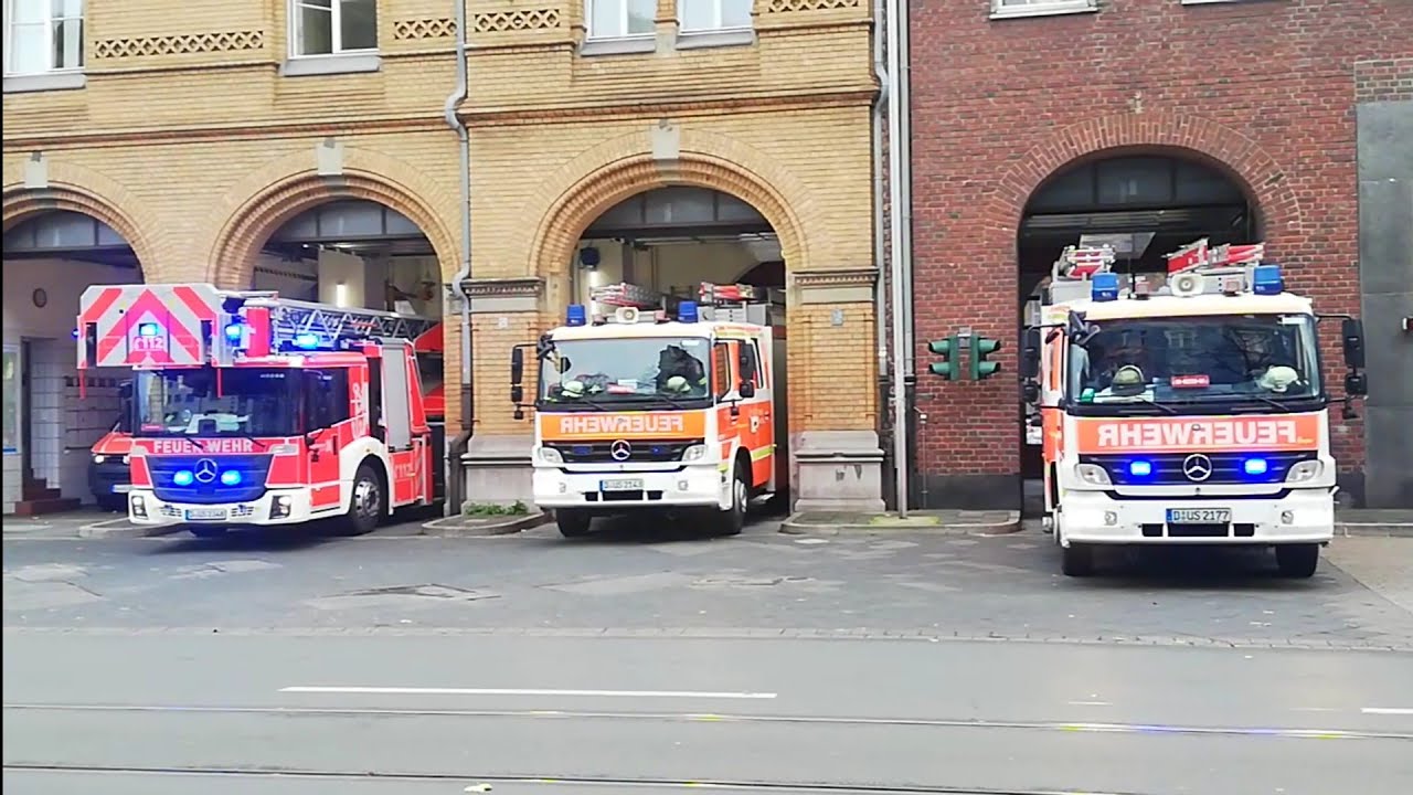(NEF mit Lautsprecher durchsage uvm.) Alarmfahrten von Feuerwehr und Rettungsdienst Düsseldorf WA1