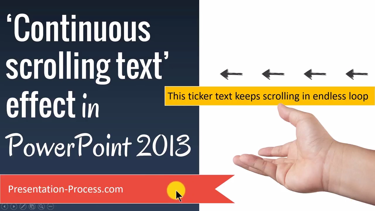 Continuous Scrolling Text Effect in PowerPoint 2013