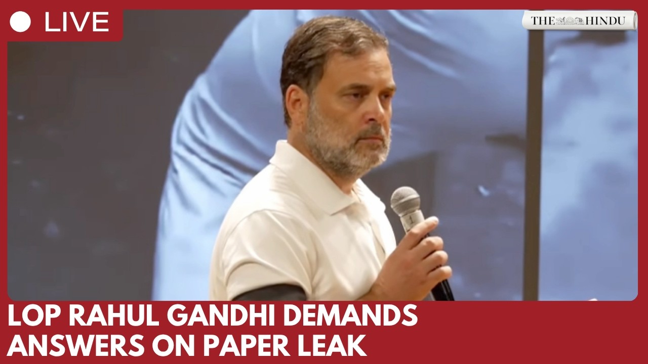 LoP Rahul Gandhi addresses press conference on paper leak issue in New Delhi