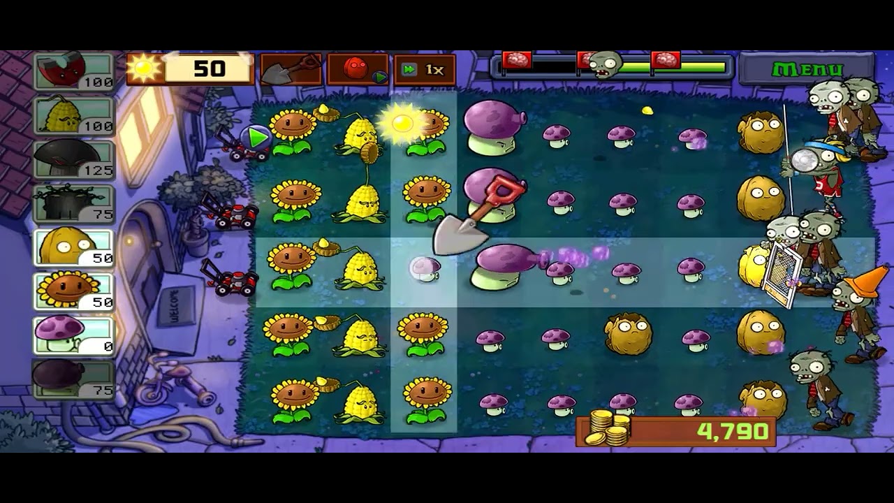 Defending the lawn🌱plant vs. zombies gameplay🧟⚔️🌻#plantsvszombies #pvzgameplay #pvz #zombie #gaming 