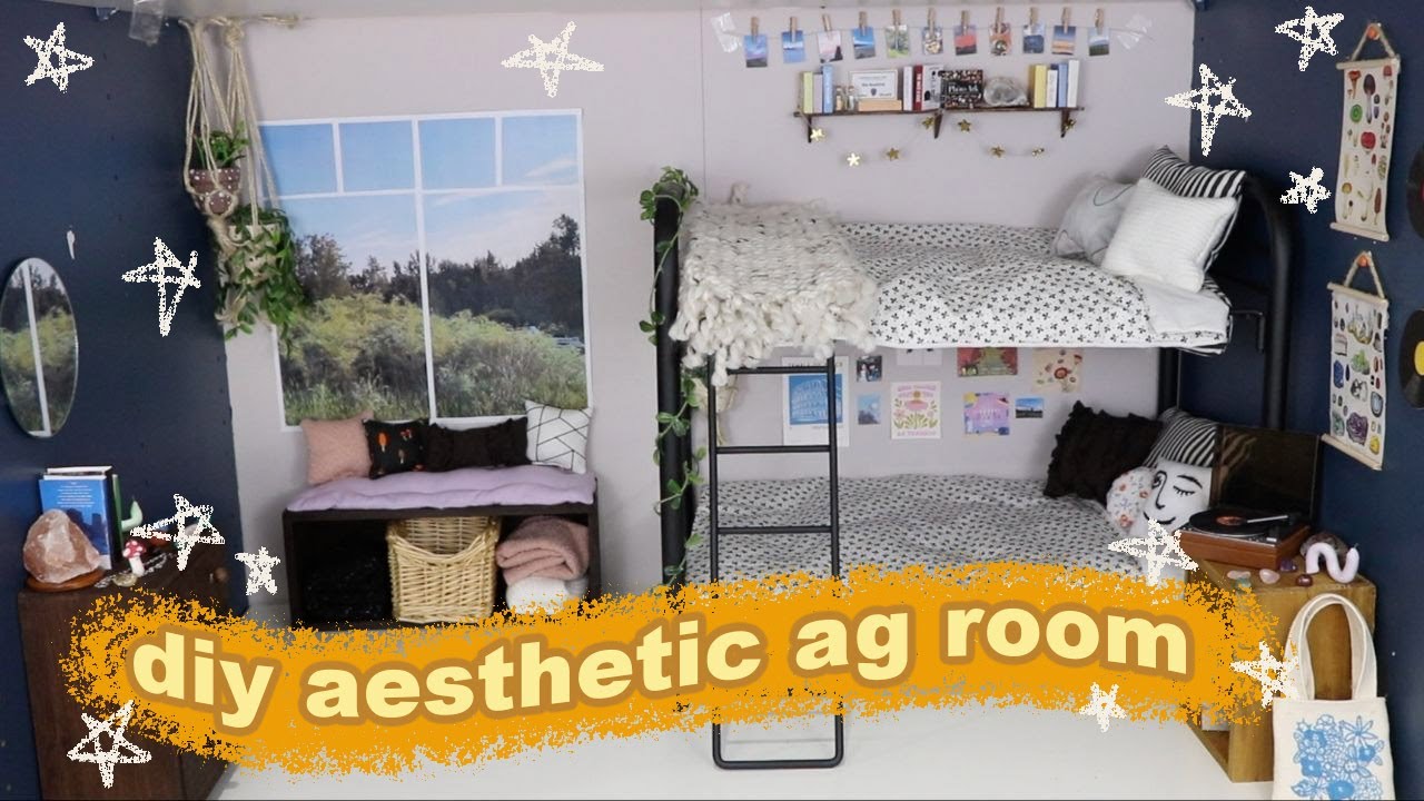 DIY aesthetic American Girl bedroom transformation