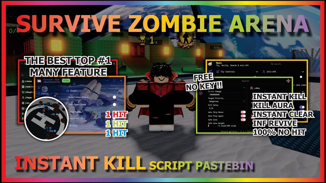 SURVIVE ZOMBIE ARENA Script Pastebin 2026 AUTO FARM, INSTANT KILL, KILL AURA, INF REVIVE (NO KEY) 🧟