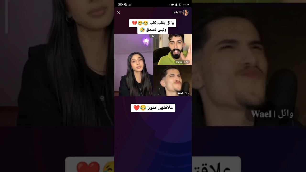 #لايف تيك توك#طارق يقول ان شاء الله وائل يقلب كلب ليلى قالت قلب🤣🤣اشبعوا ضحك
