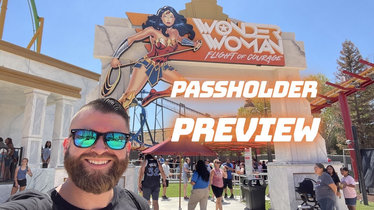 Six Flags Magic Mountain Wonder Woman Flight of Courage Passholder Preview Vlog July 2022