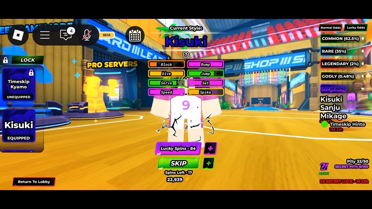 Spinning for timeskip hinata on his return in volleyball legends 