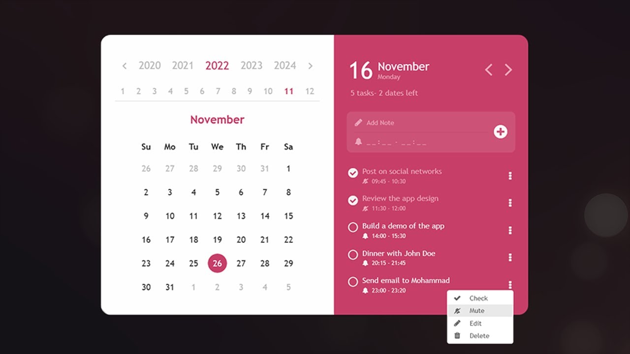 C# WPF UI | How to Design Pink Calendar App in WPF