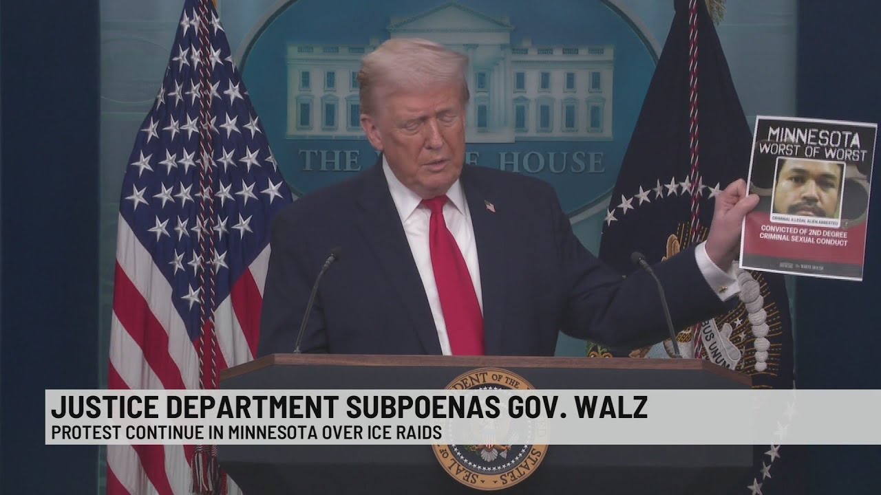 Justice Department subpoenas Gov. Walz; protests continue amid ICE raids