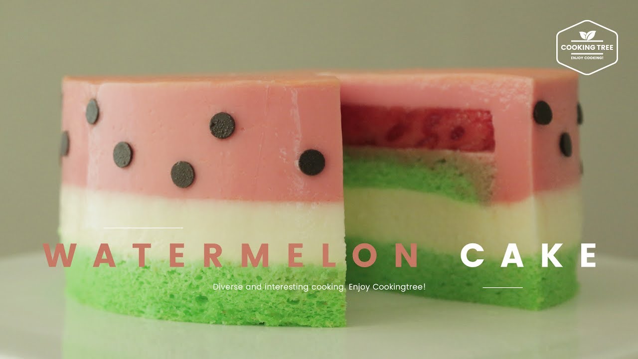 수박 모양의 귀여운~^ω^ 수박 무스케이크 만들기 : Watermelon Mousse Cake Recipe - Cooking tree 쿠킹트리