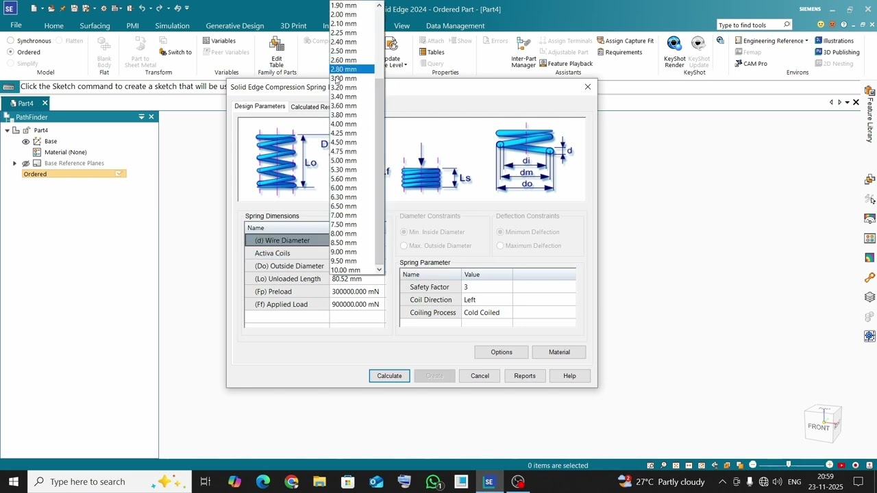 руководство по проектированию пружины Solid Edge