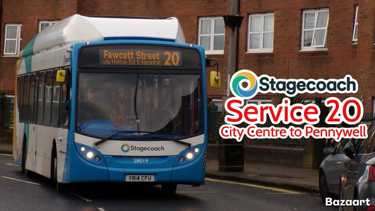 Stagecoach Wearside Service 20 City Centre to Pennywell &bull; E300SG 28019 YR14CFU &bull; FRV 22/11/25