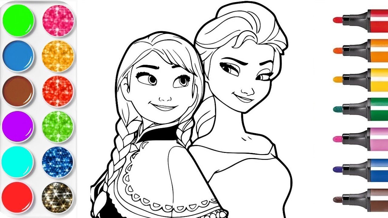 Dessiner et colorier Elsa Frozen Anna la reine des neiges dessin et coloriage & Planète coloriage