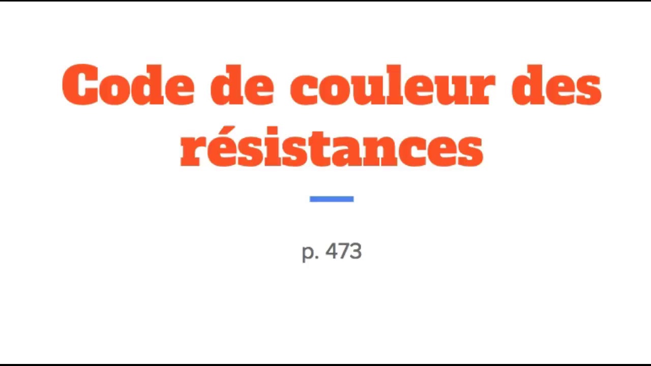 Code couleur d'une résistance