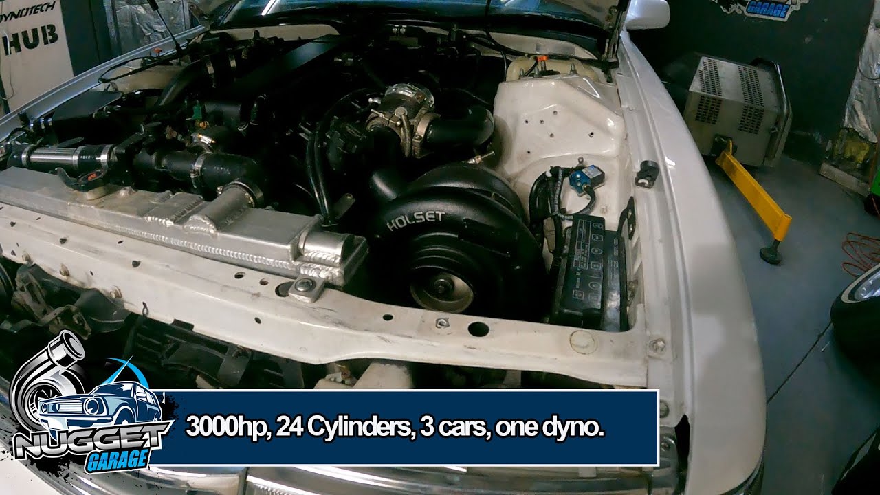 3 Toyotas one Dyno, 24 Cylinders, over 3000HP