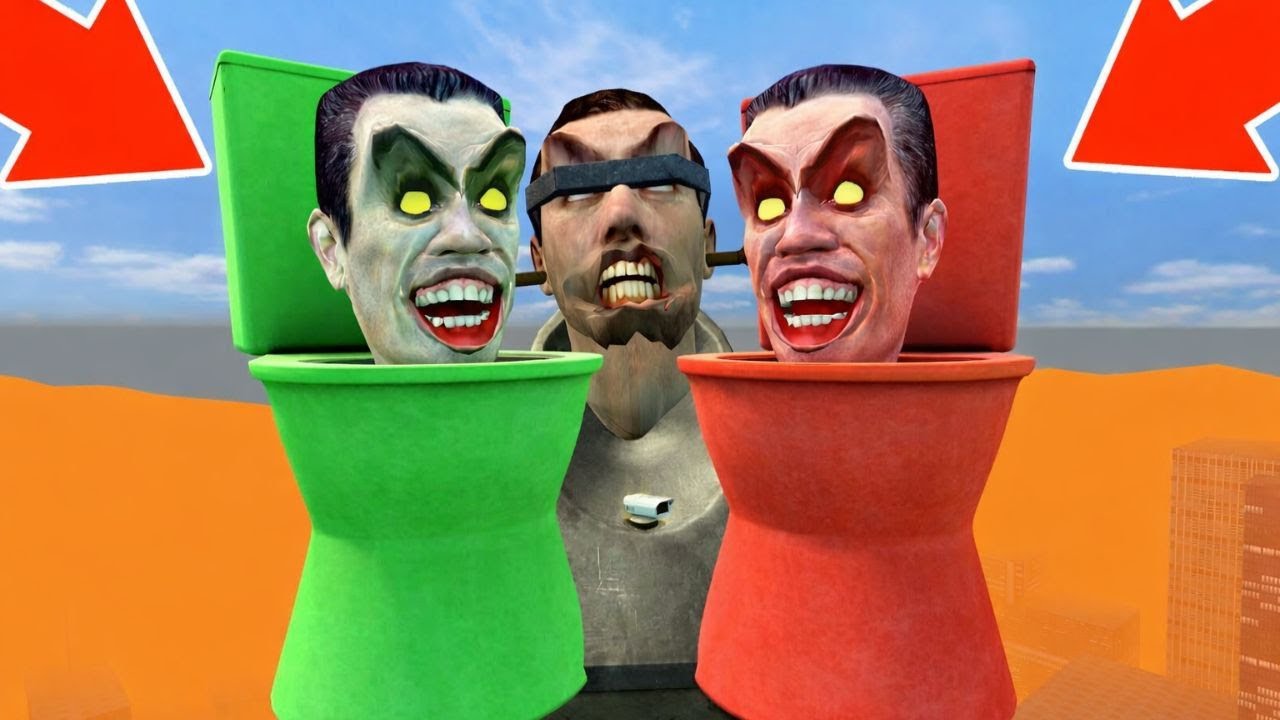 Спартанец сбрасывает новые мемы про туалеты Skibidi в гигантскую яму | Garry’s Mod