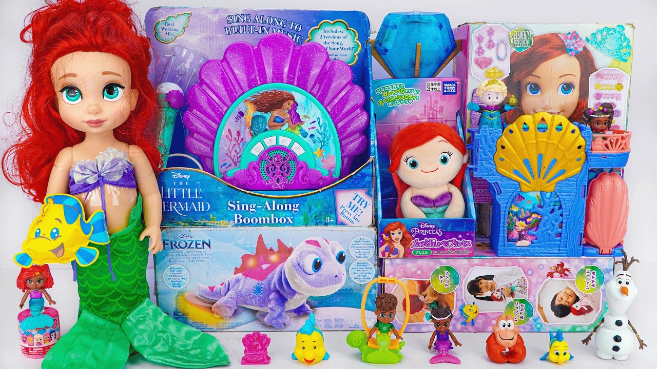 Disney Princess Toys Collection Unboxing | Disney Princess Ariel Mermaid Castle Toys 🐚💜 | ASMR Toys