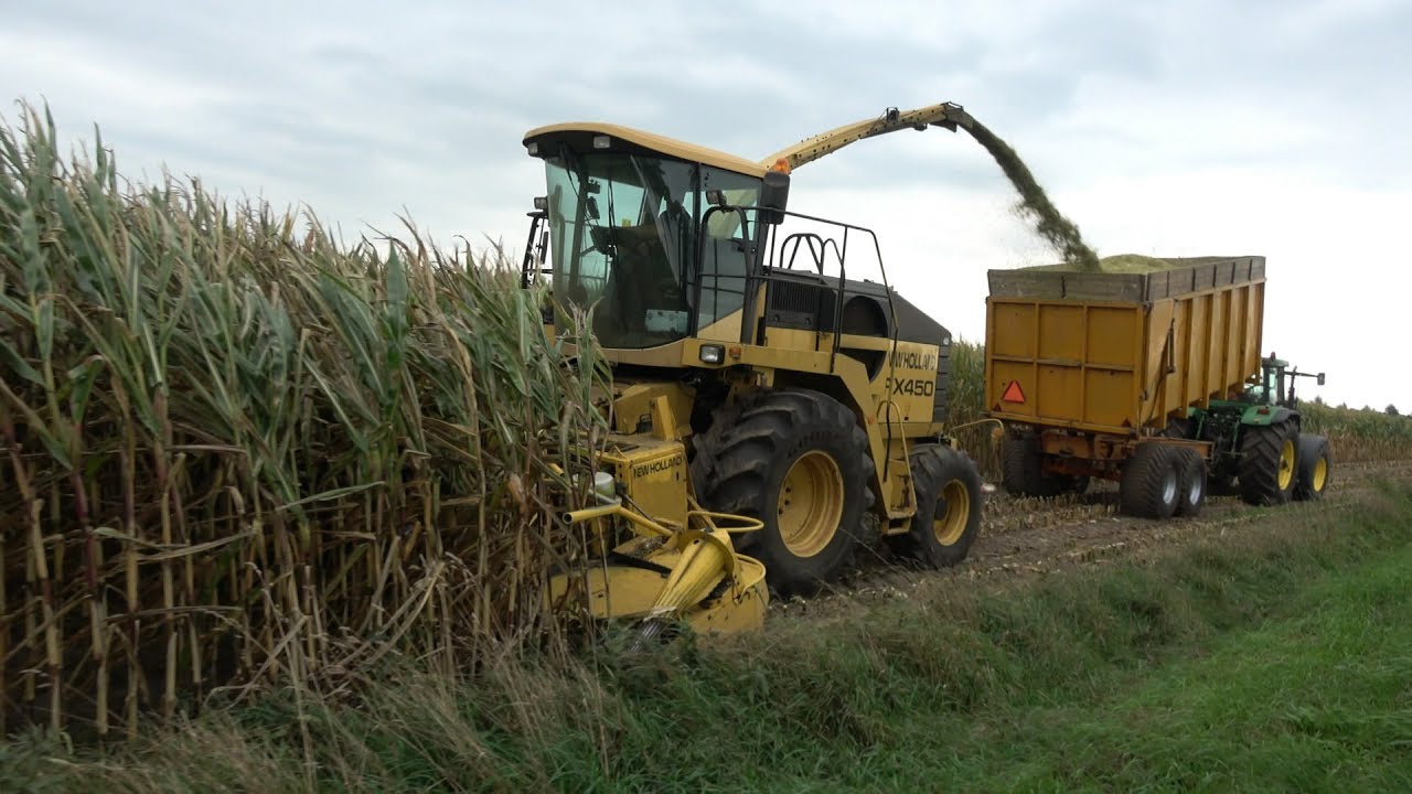 Maisoogst bij Mts Kroese - Deel 1 : De kanten losmaaien met de New Holland FX450 (2018)
