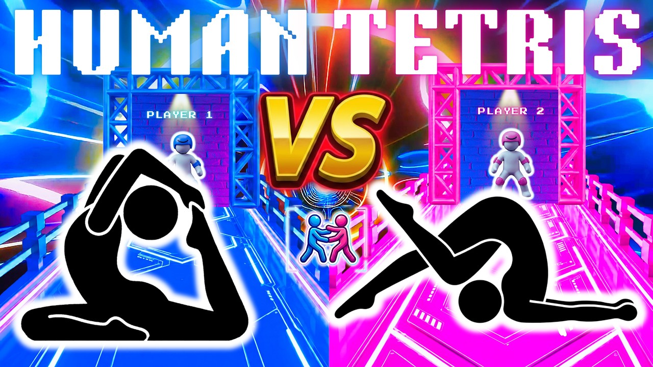 HUMAN TETRIS PVP 🔥 | Two Players, One Winner | Interactive Warm-Up | 8 MIN #6