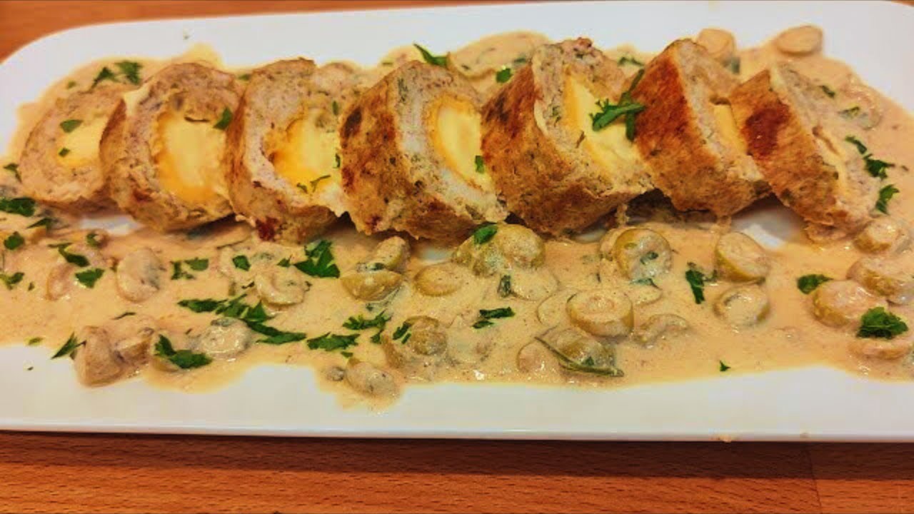 ROULÉ DE POULET 🍗🍗FARCI AU FROMAGE 🧀avec une SAUCE DÉLICIEUSE .رولي الدجاج محشي بالجبن