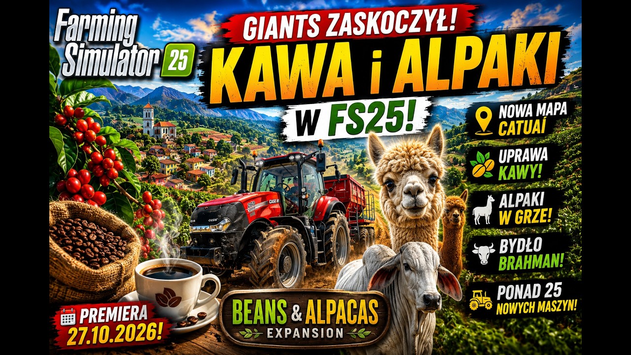 🔥 GIANTS ZASKOCZYŁ! Kawa i alpaki trafiają do FS25!