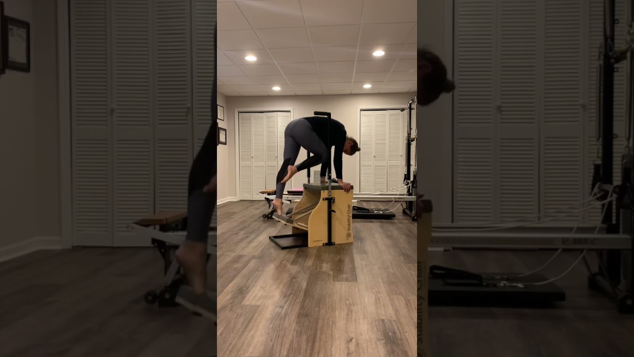 Pilates chair exercises using the whole body, arms, abs and legs.