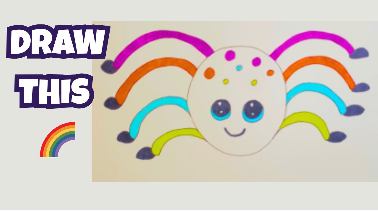 How to Draw a Friendly Spider 🕷️ | Easy Step-by-Step for Kids