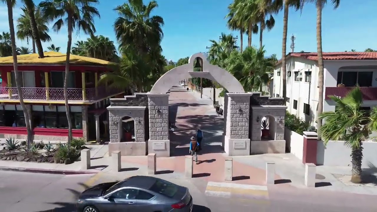 Loreto Harbor, Baja California Sur. Malecon to the marina Feb 2026 Drone footage.