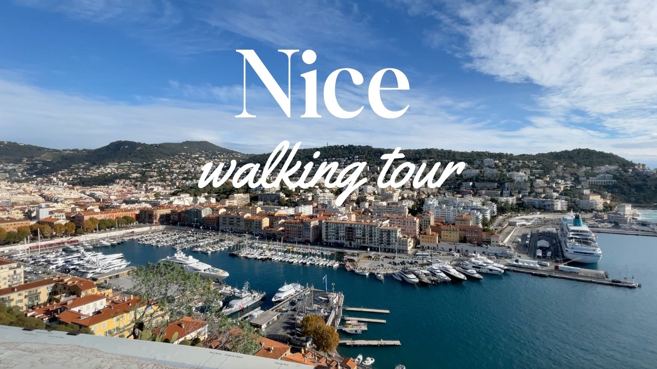 Walking tour in Nice (Colline du Ch&acirc;teau), France 🇫🇷, Nov 2022 with natural city sound