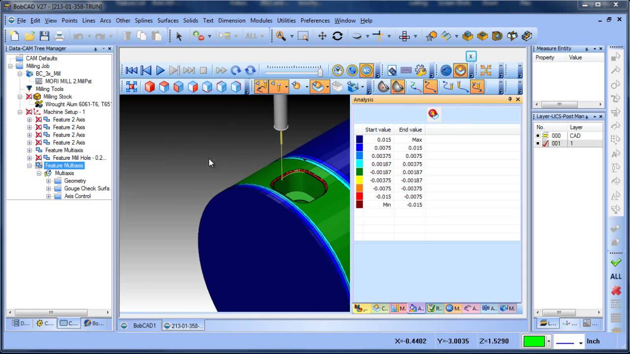 3D Chamfer Cycle BobCAD CAM V27