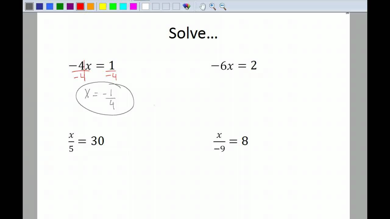 3.1 & 3.2 Solving one-step equations