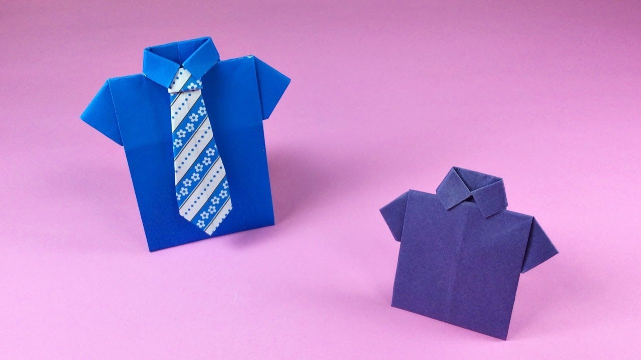 CAMISA de ORIGAMI - ENFEITE - DOBRADURA de PAPEL - PASSO a PASSO