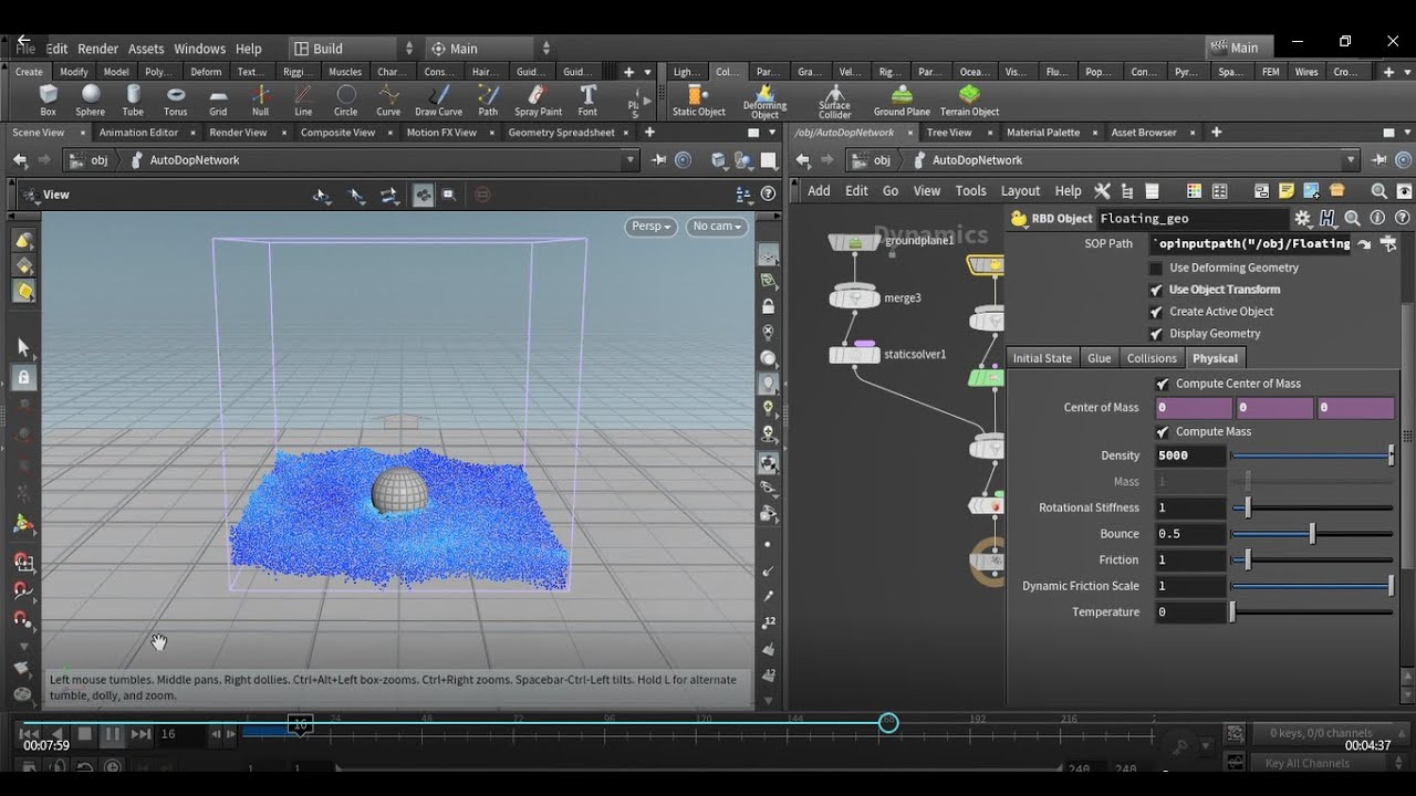 Houdini FX 18.5 ( Float Object in Flip Tank )