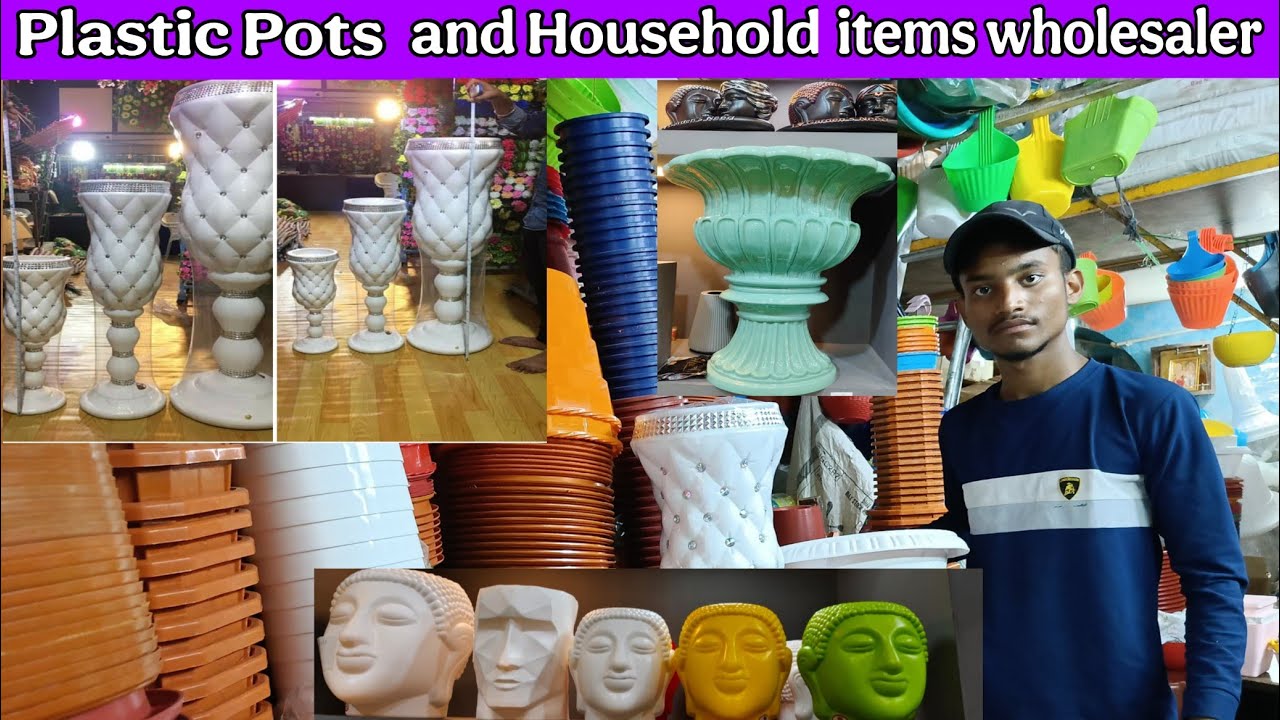 Kolkata Wholesale Market Plastic Household flower pots shop revie|New Business Idea @LifEeXploRerYT