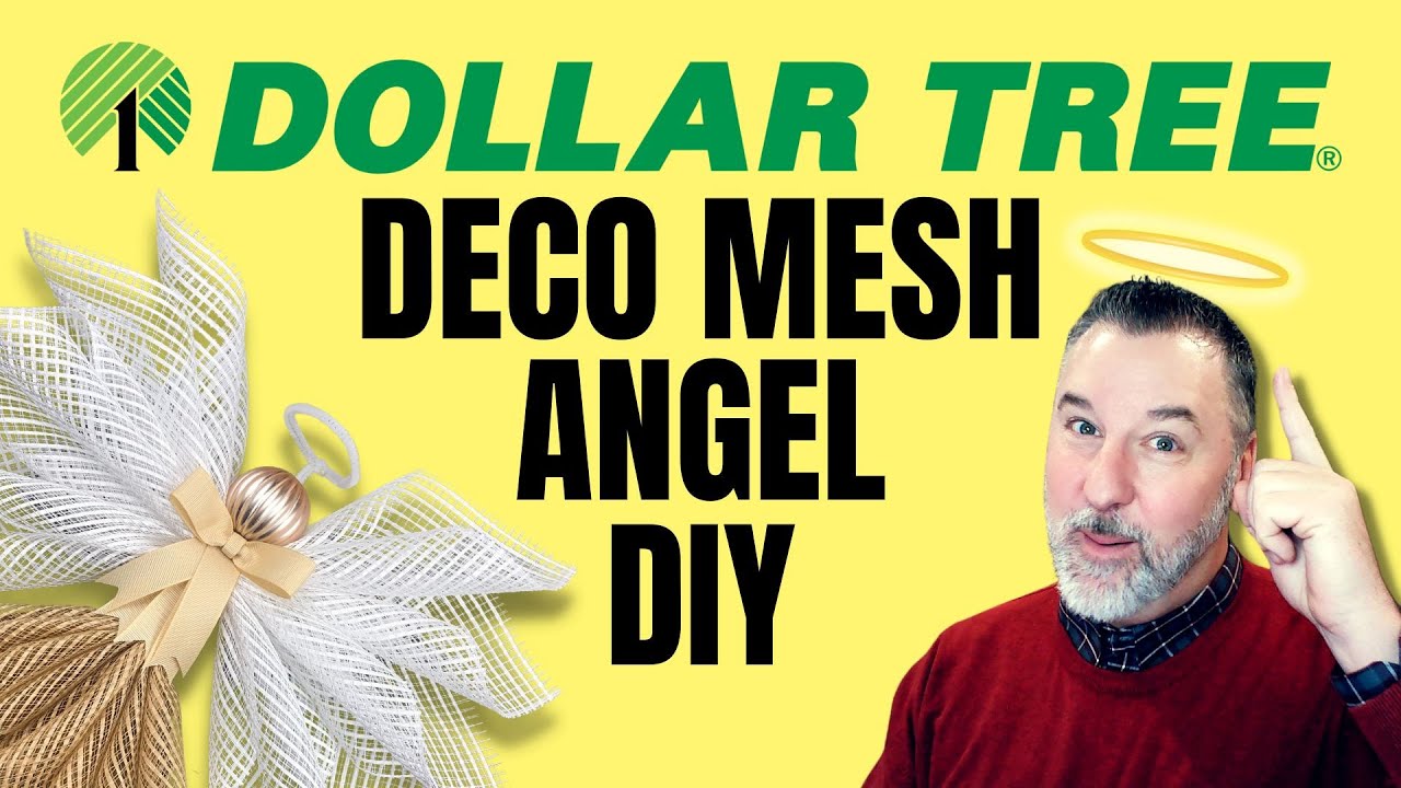 Декоративный ангел из сетки Dollar Tree 6 дюймов и 10 дюймов &mdash; легко сделать своими руками &mdash; #ангел