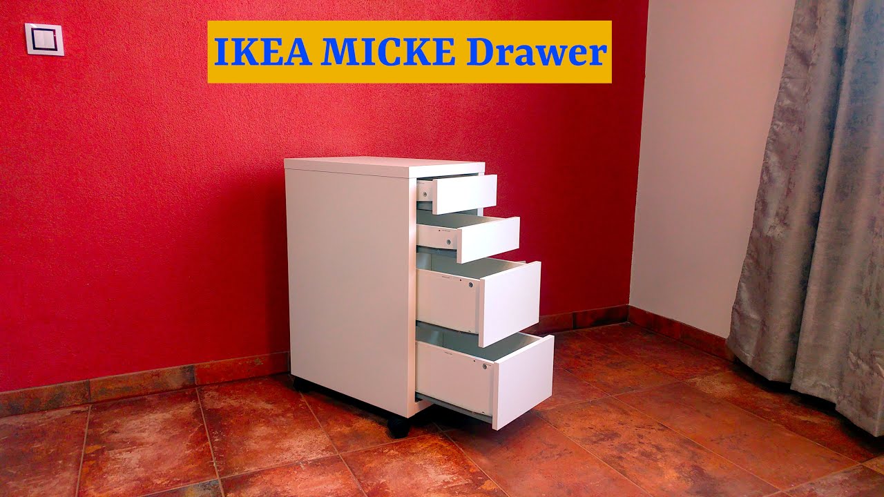 ИКЕА MICKE Тумба с ящиками на колесиках, белый 35x75 см