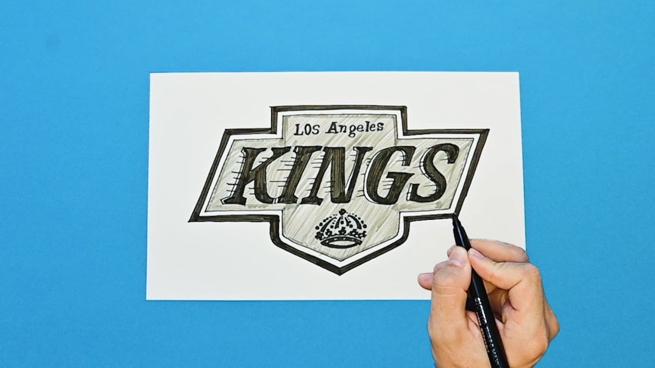 How to draw the Los Angeles Kings Logo -  NHL Team Series