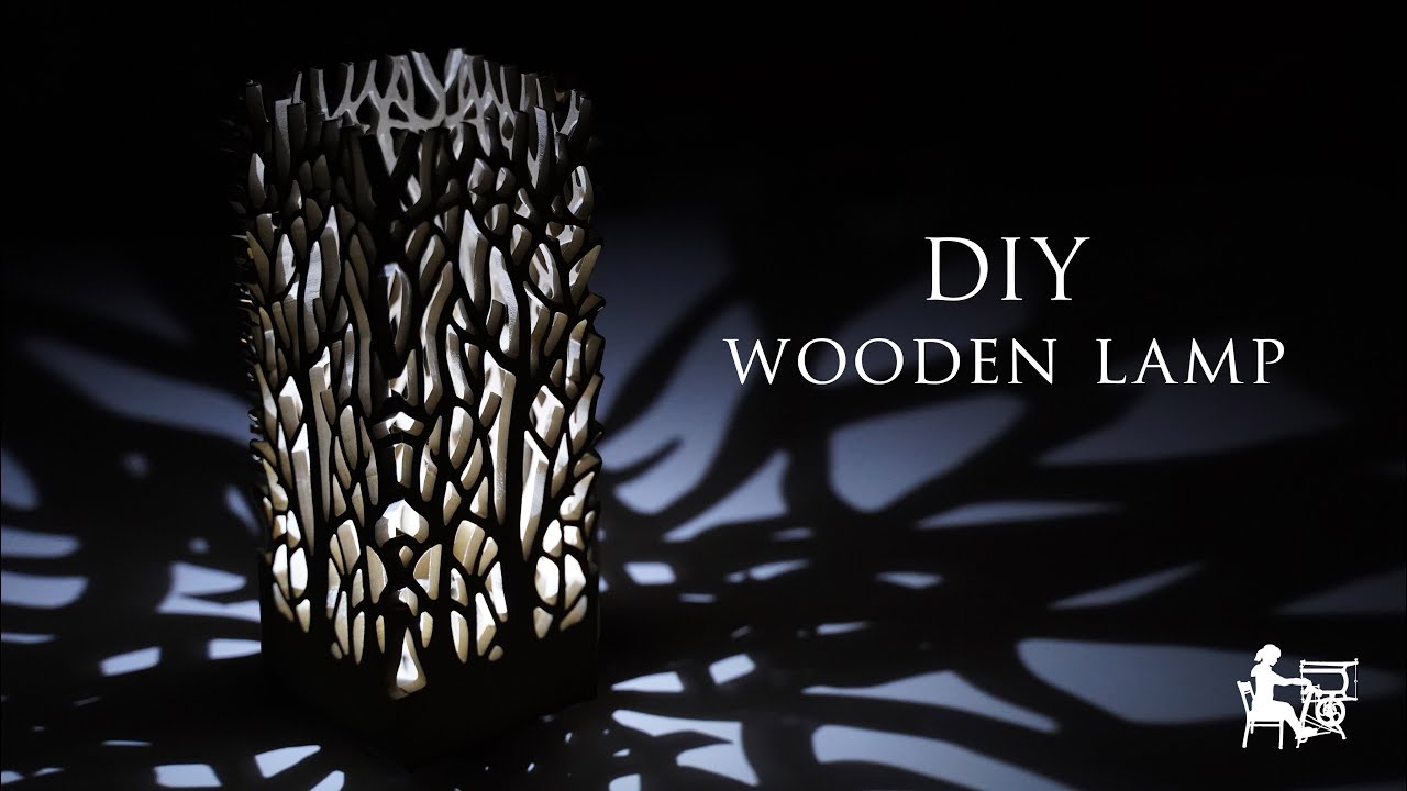 Making a Wooden Lamp - Scroll Saw Project 【糸鋸で作るランプ】